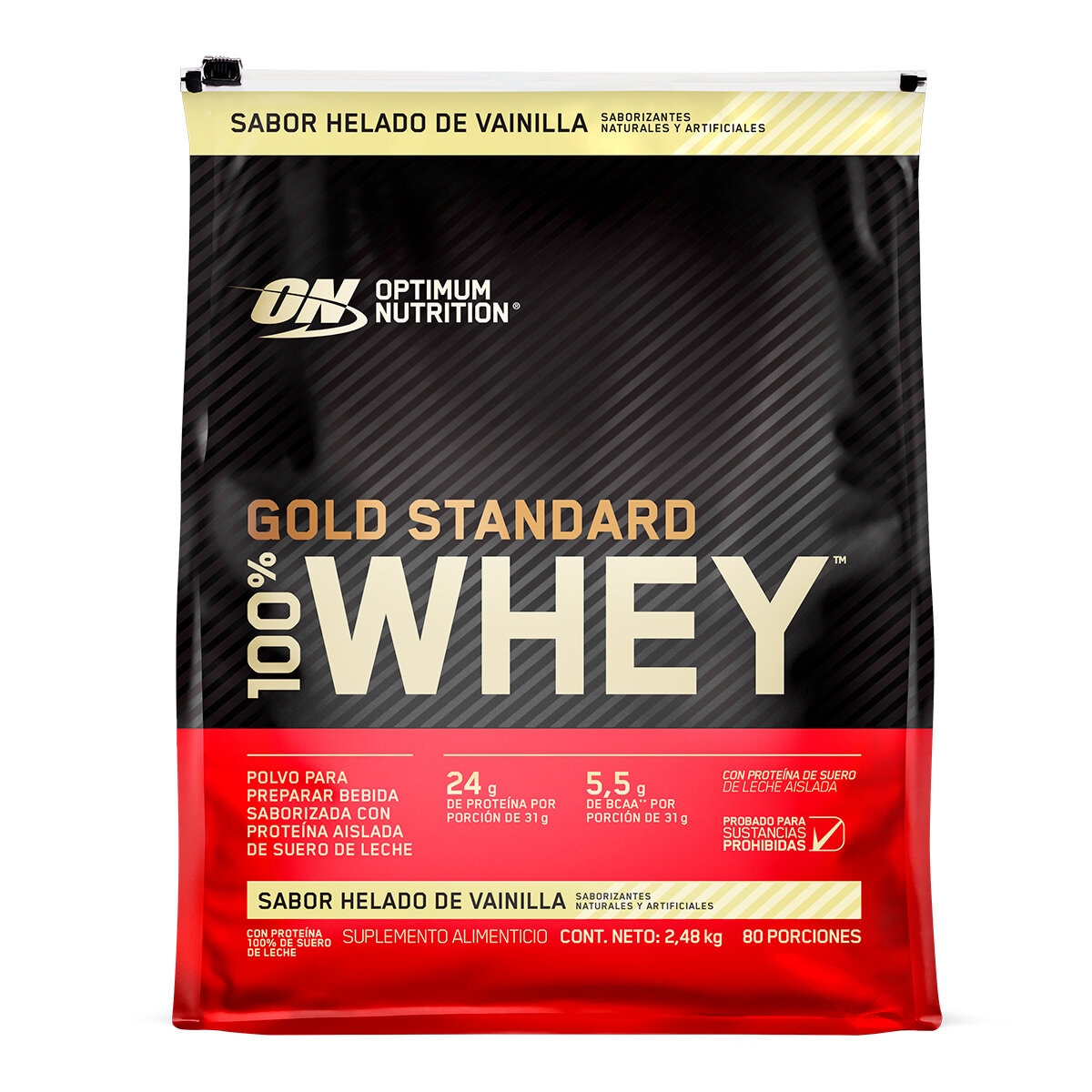 Gold Standard Whey Proteína en Polvo Sabor Helado de Vainilla 2.48 kg