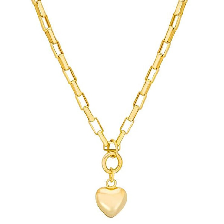 Collar con Dije de Corazón, Roro Amarillo 14k Collar con Dije de Corazón, Roro Amarillo 14k