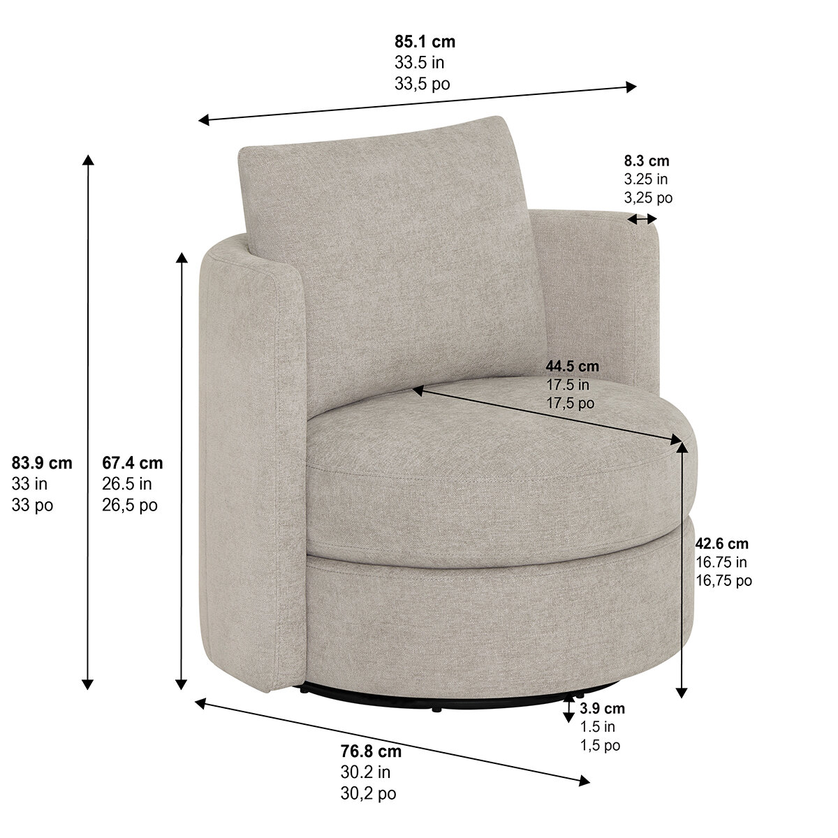 Thomasville, Juego de 2 Sillones Giratorios de Tela