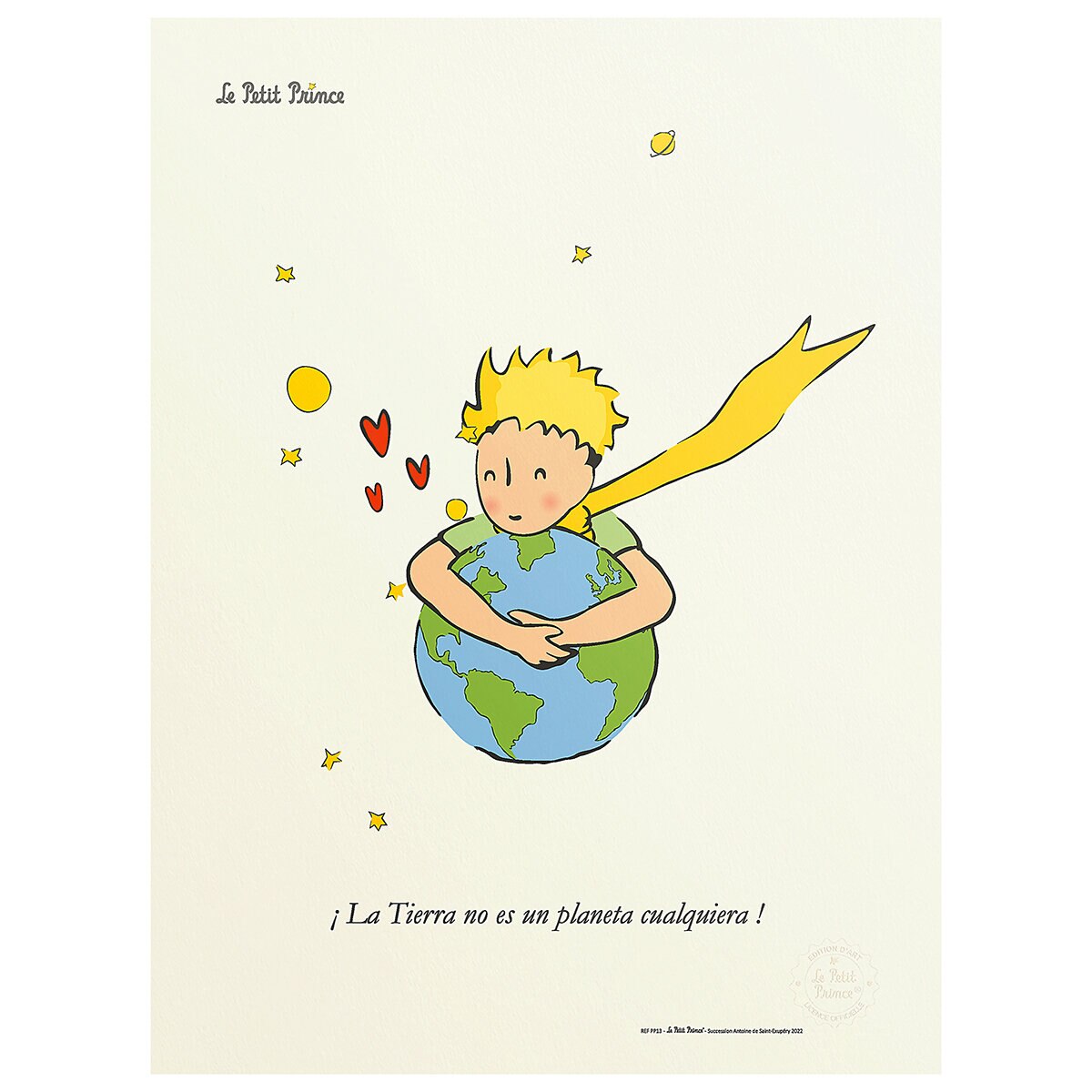 Black Is Color, Cuadro Decorativo El Principito, Enmarcado "Un Abrazo de la Tierra"