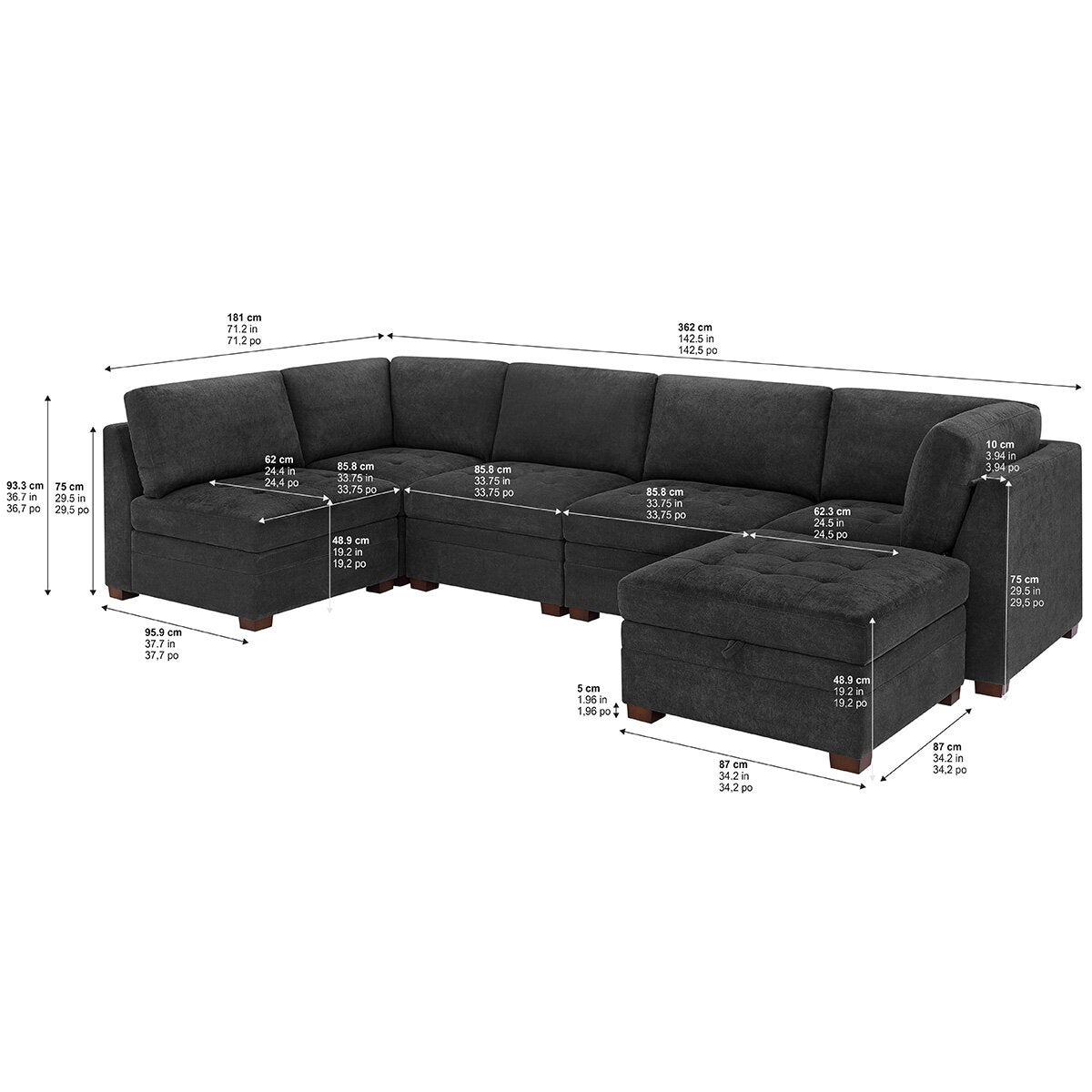 Thomasville, Tisdale, Seccional Modular de 6 Piezas