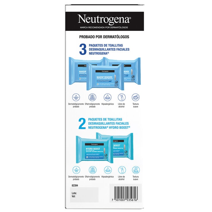 Neutrogena Toallitas Desmaquillantes 125 pzas