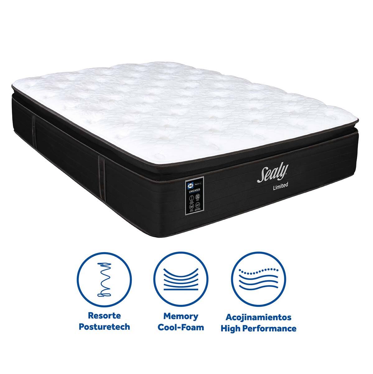 Sealy, Limited, Colchón y Box Queen Size