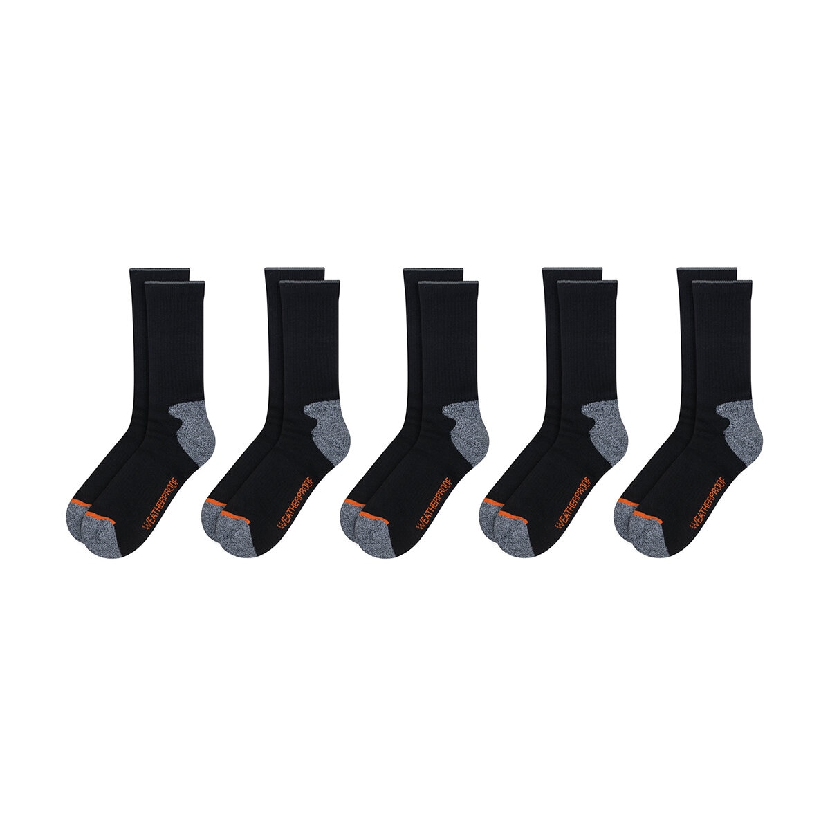 Weatherproof Calcetines para Caballero 5 pares Negro