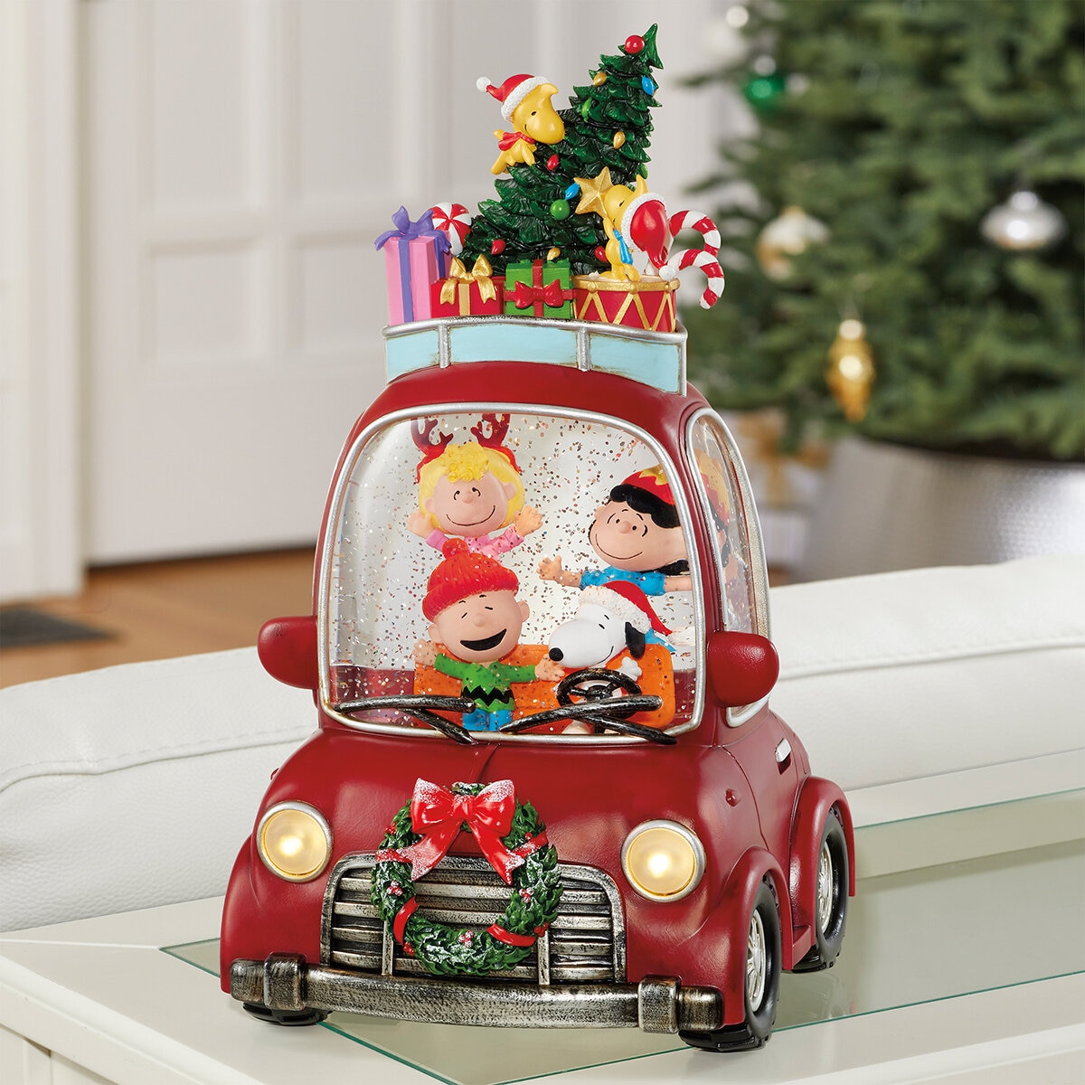 Coche Festivo Giratorio con Luces LED, Peanuts