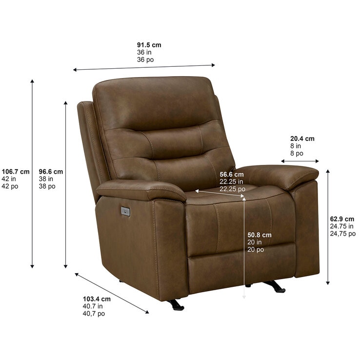 Barcalounger, Sillón Reclinable de Piel con Reposacabezas Eléctrico