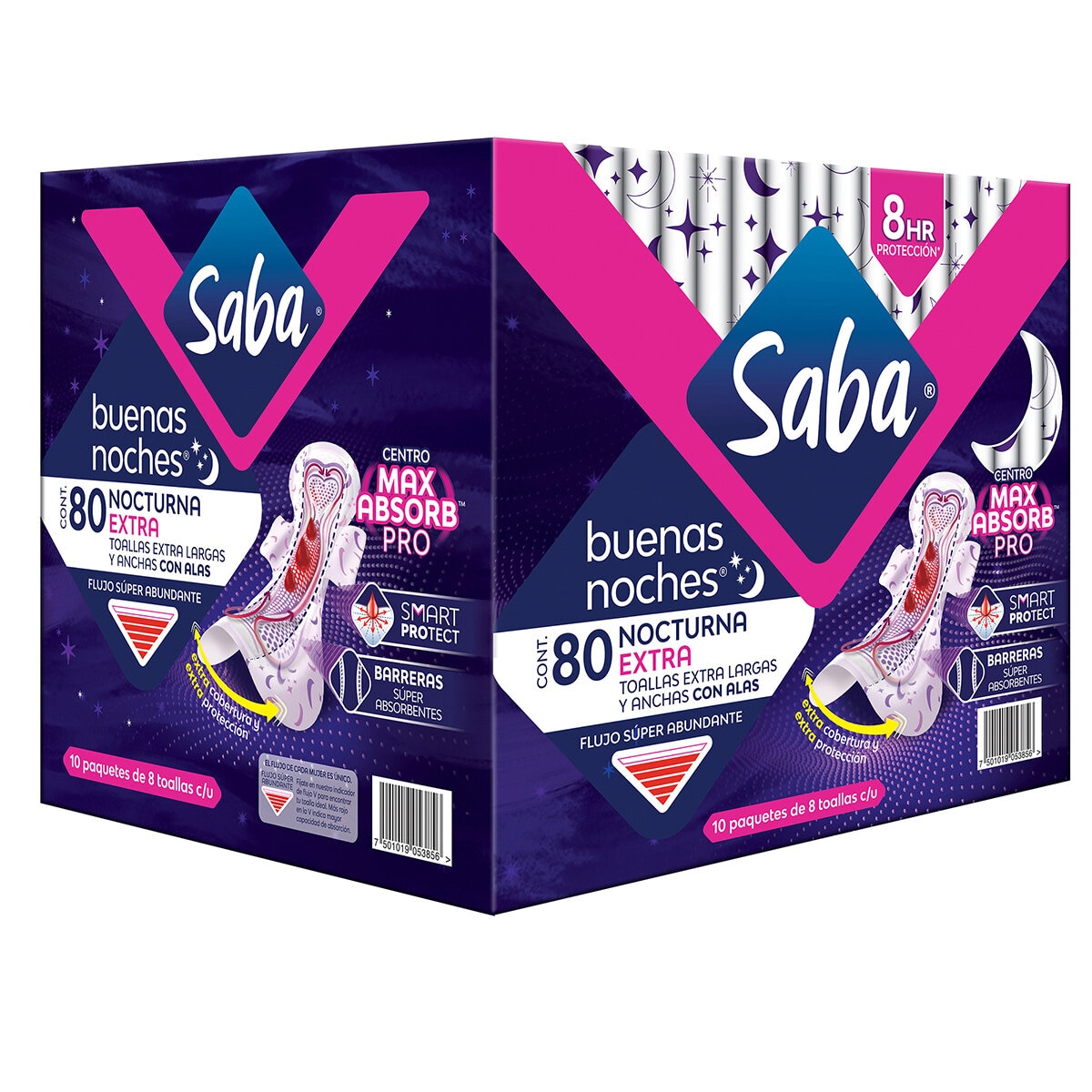 Saba Buenas Noches Extra Toallas Femeninas 80 Pzas