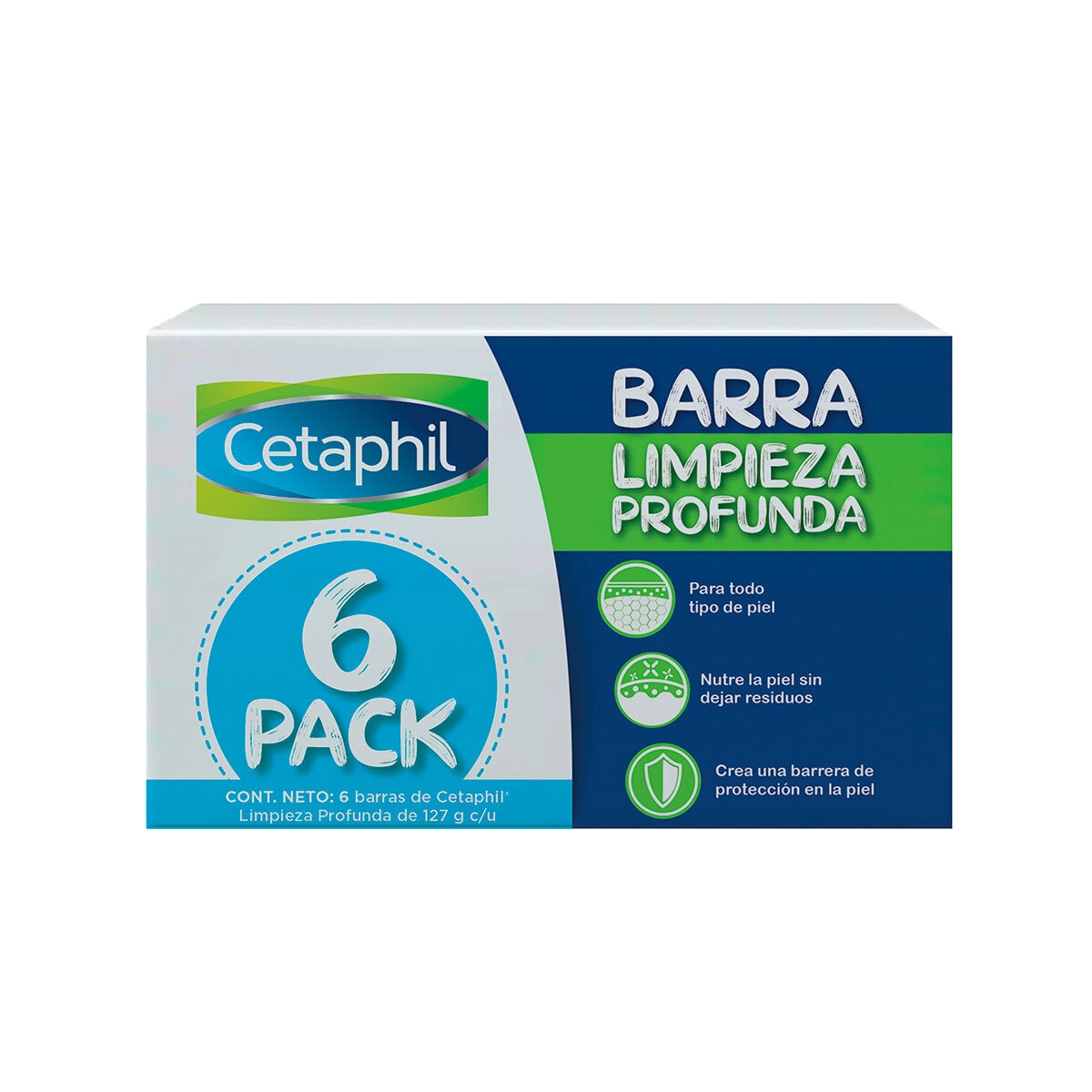 Cetaphil Jabón Corporal en Barra 6 pzas