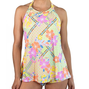 Alas de Sal, Traje de Baño 2 piezas, Diseño Cuello Alto, Tonos Claros, Varias Tallas Alas de Sal, Traje de Baño 2 piezas, Diseño Cuello Alto, Tonos Claros, Varias Tallas