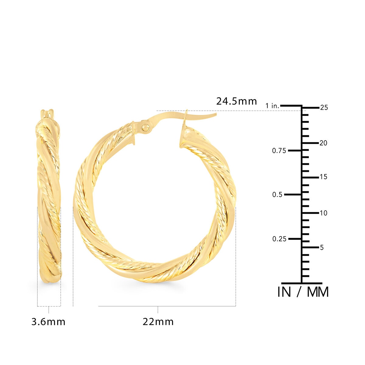 Arracadas Entrelazados, Oro Amarillo 14K