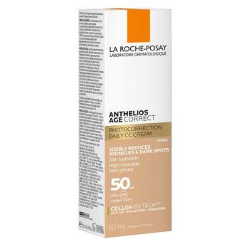 La Roche-Posay Anthelios Protector Solar Age Correct CC Cream con Color FPS 50+, 50ml 