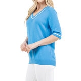 Cristina B Suéter para Dama Azul Extra Grande Cristina B Suéter para Dama Azul Extra Grande