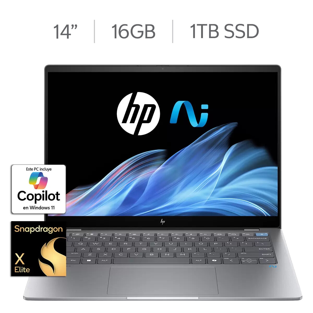 HP 14-fe0001la Laptop 14" 2.2K Táctil Omnibook X 16GB 1TB SSD