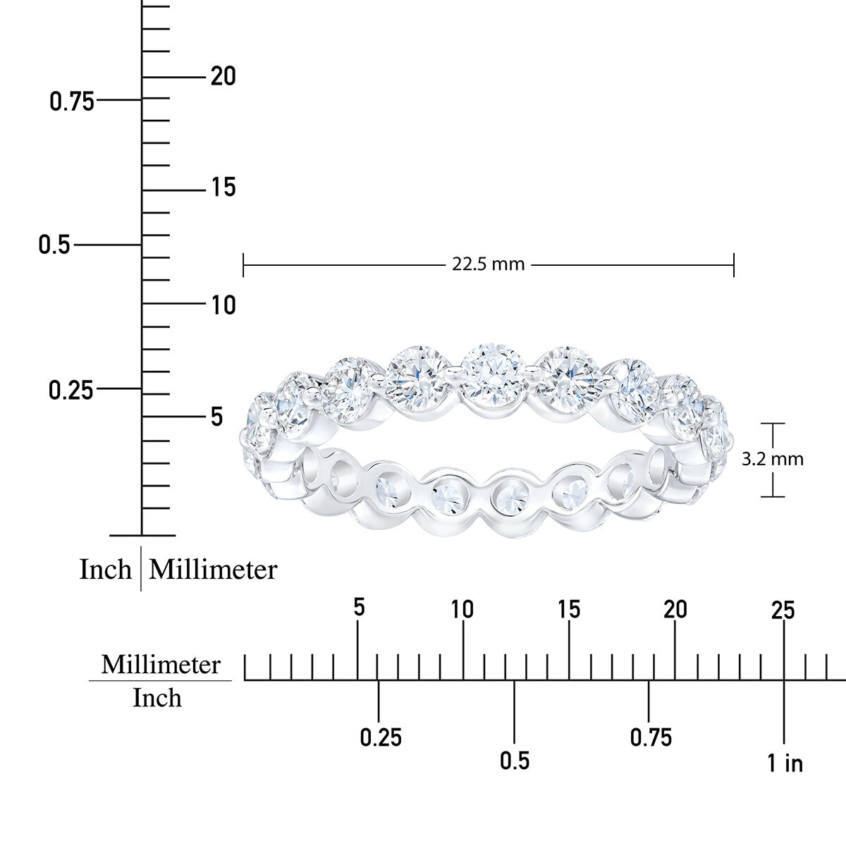 Anillo Eternidad de Diamantes 2.00ctw, Oro Blanco 14K Anillo Eternidad de Diamantes 2.00ctw, Oro Blanco 14K