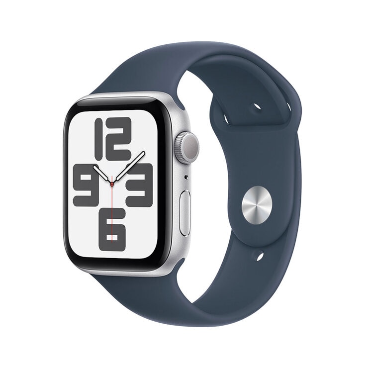 Apple Watch SE (GPS) Caja de aluminio plata 44mm con Correa deportiva azul tempestad