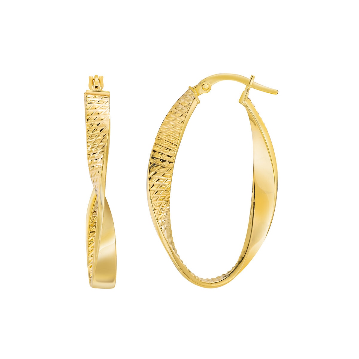 ARRACADAS ORO BLANCO Y AMARILLO HUECA 14K – Orovel's Collection