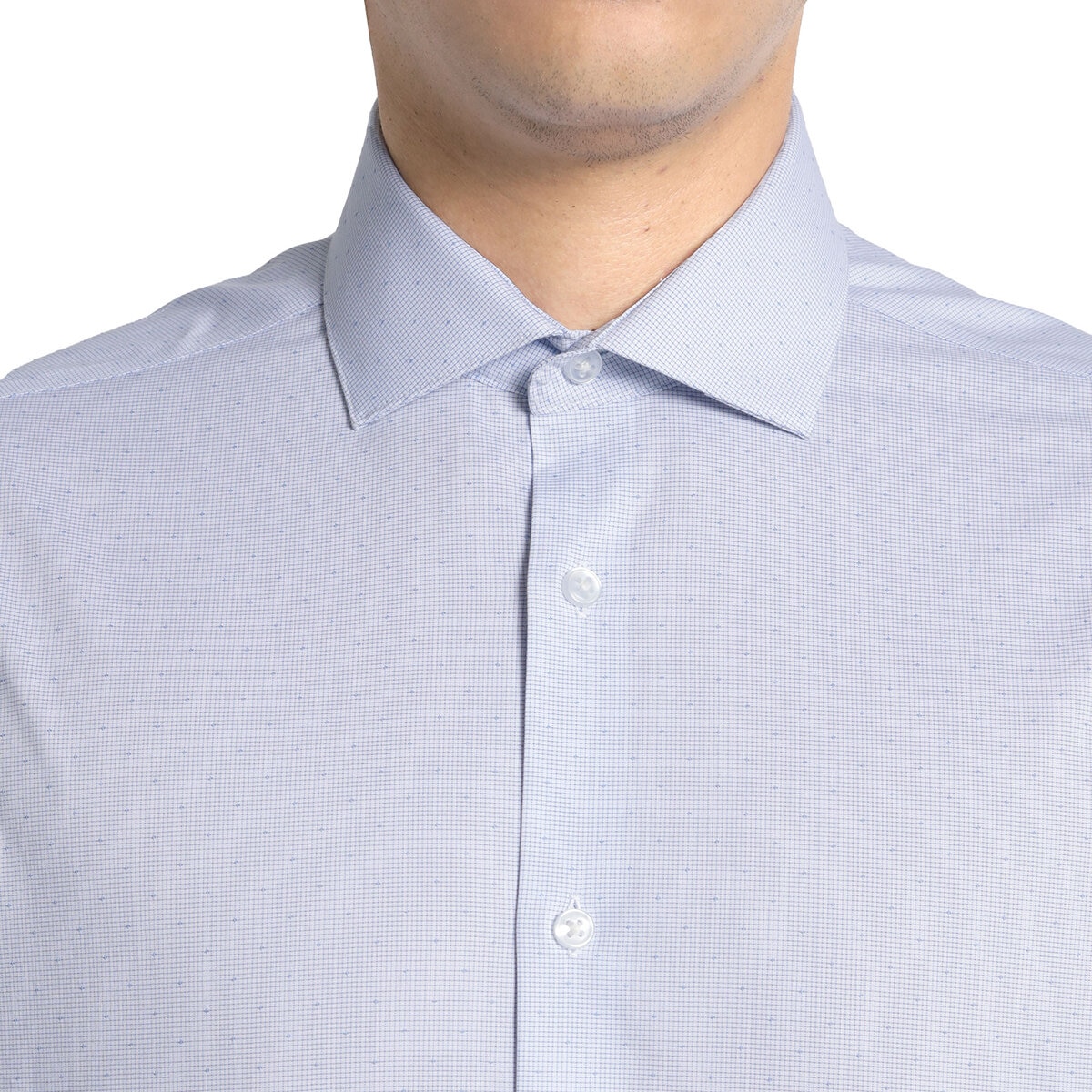 Calvin Klein Camisa para Caballero Azul Cuello 17/17.5 Manga 32/33