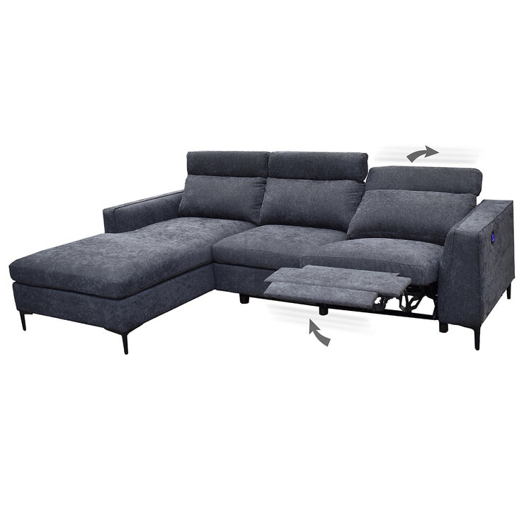 Muebles Liz, Larix, Seccional De 2 Piezas Gris Obscuro