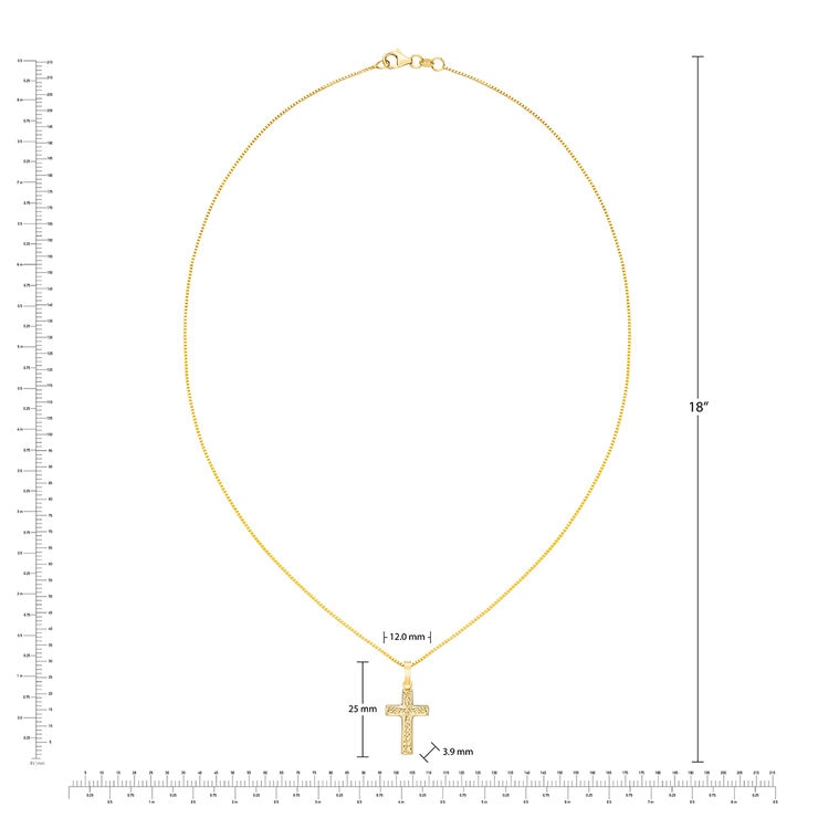Dije de Cruz, Reversible, Oro Amarillo 14K