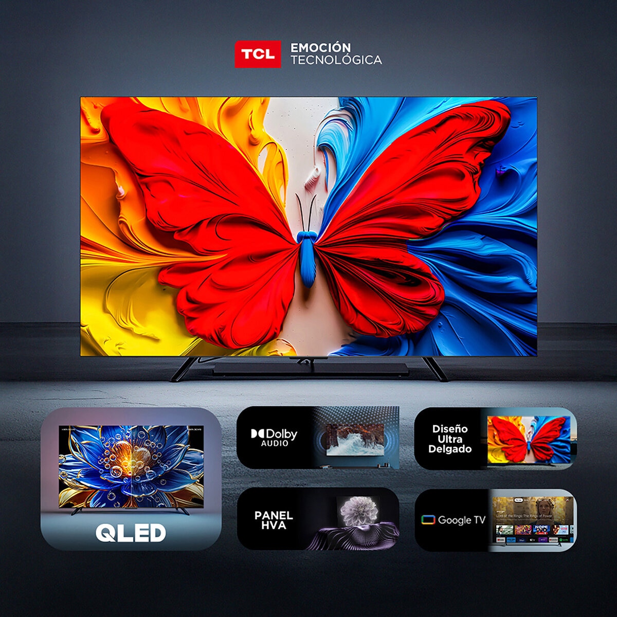 TCL Pantalla 32" QLED 4K Google TV