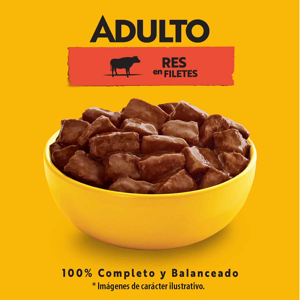 Pedigree Alimento Para Perros Adultos Sabor Res, Paquete De 24 Sobres de 100 gr