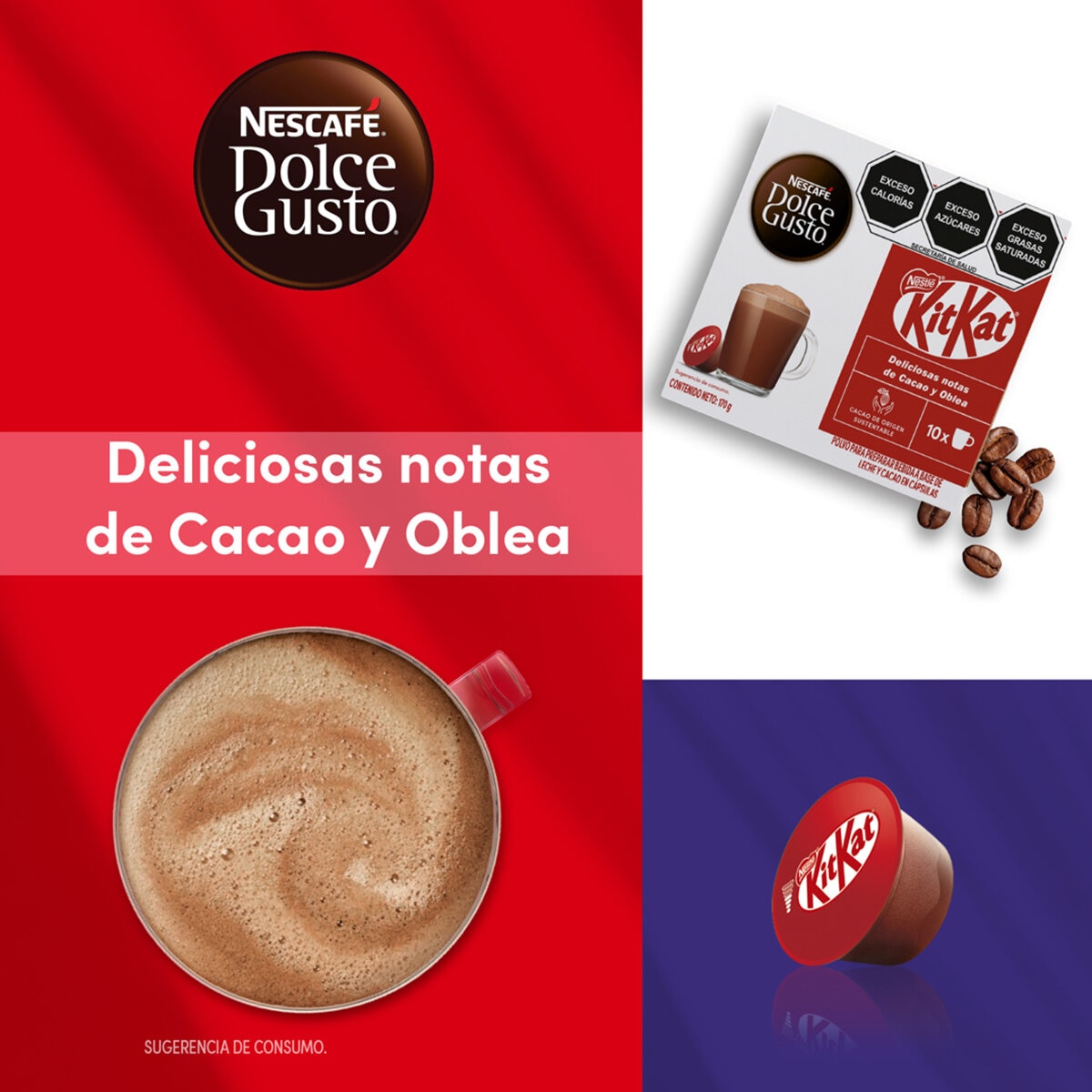Nescafé Dolce Gusto, 40 cápsulas sabor chocolate KitKat