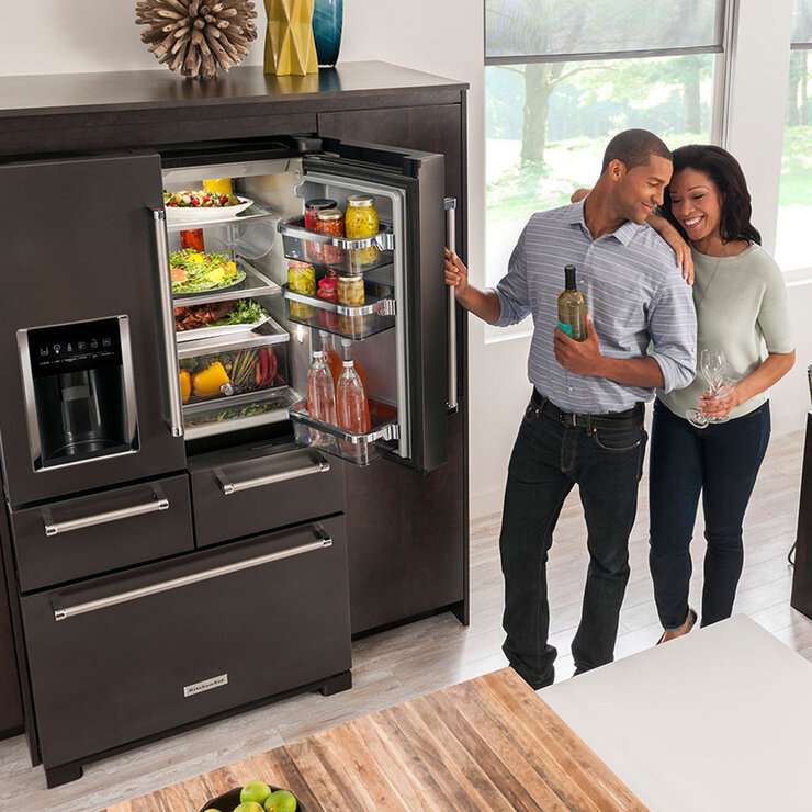 KitchenAid Refrigerador 25' French Door Negro KitchenAid Refrigerador 25' French Door Negro