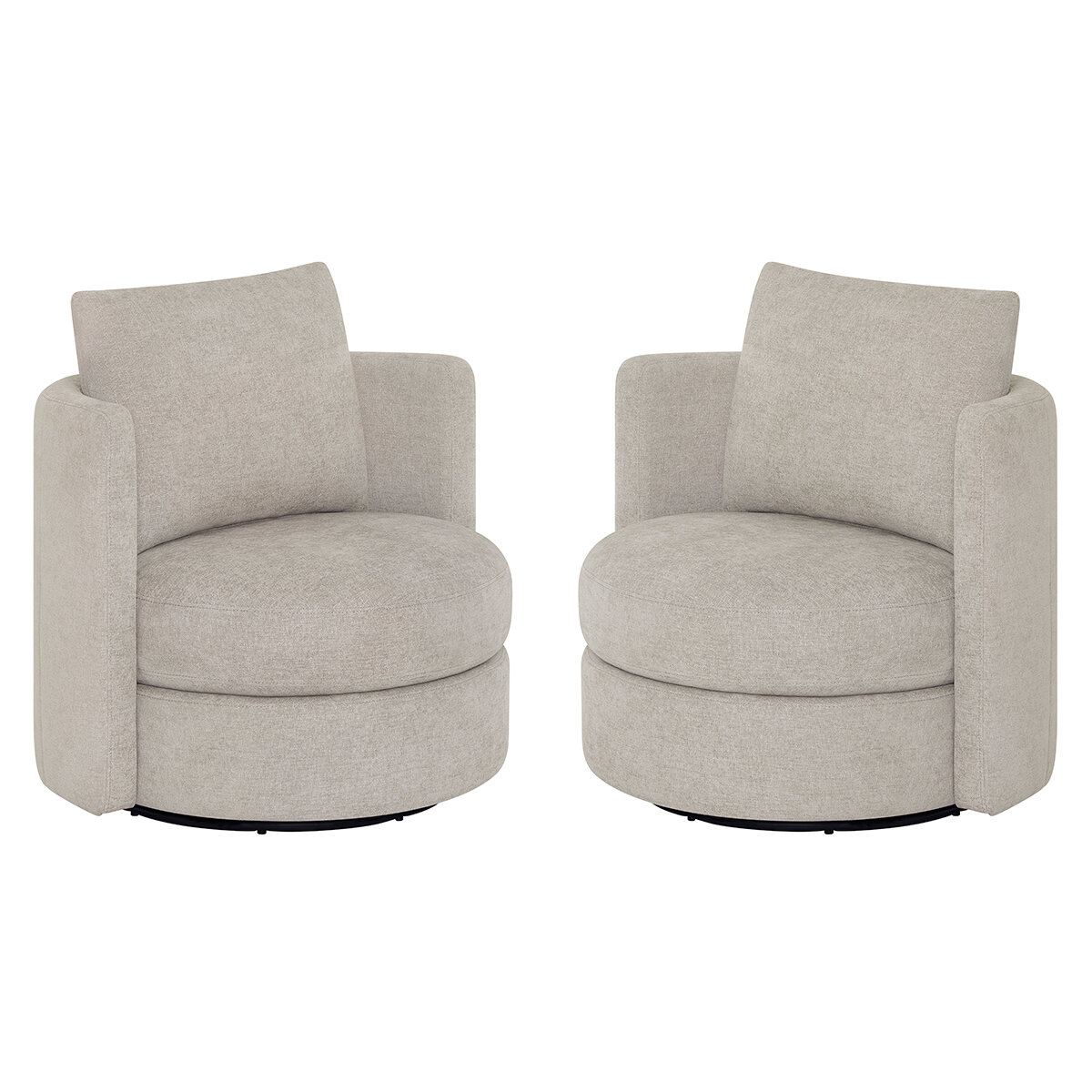 Thomasville, Juego de 2 Sillones Giratorios de Tela