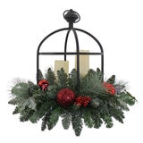 24" Centro de Mesa Navideño con Luces LED, Rojo