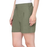 Nicole Miller Original Shorts Tipo Lino para Dama Verde Chica