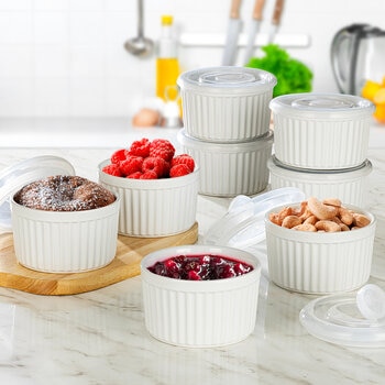 Signature Housewares Incorporated Ramequines con Tapas 8 piezas, Varios Colores Signature Housewares Incorporated Ramequines con Tapas 8 piezas, Varios Colores