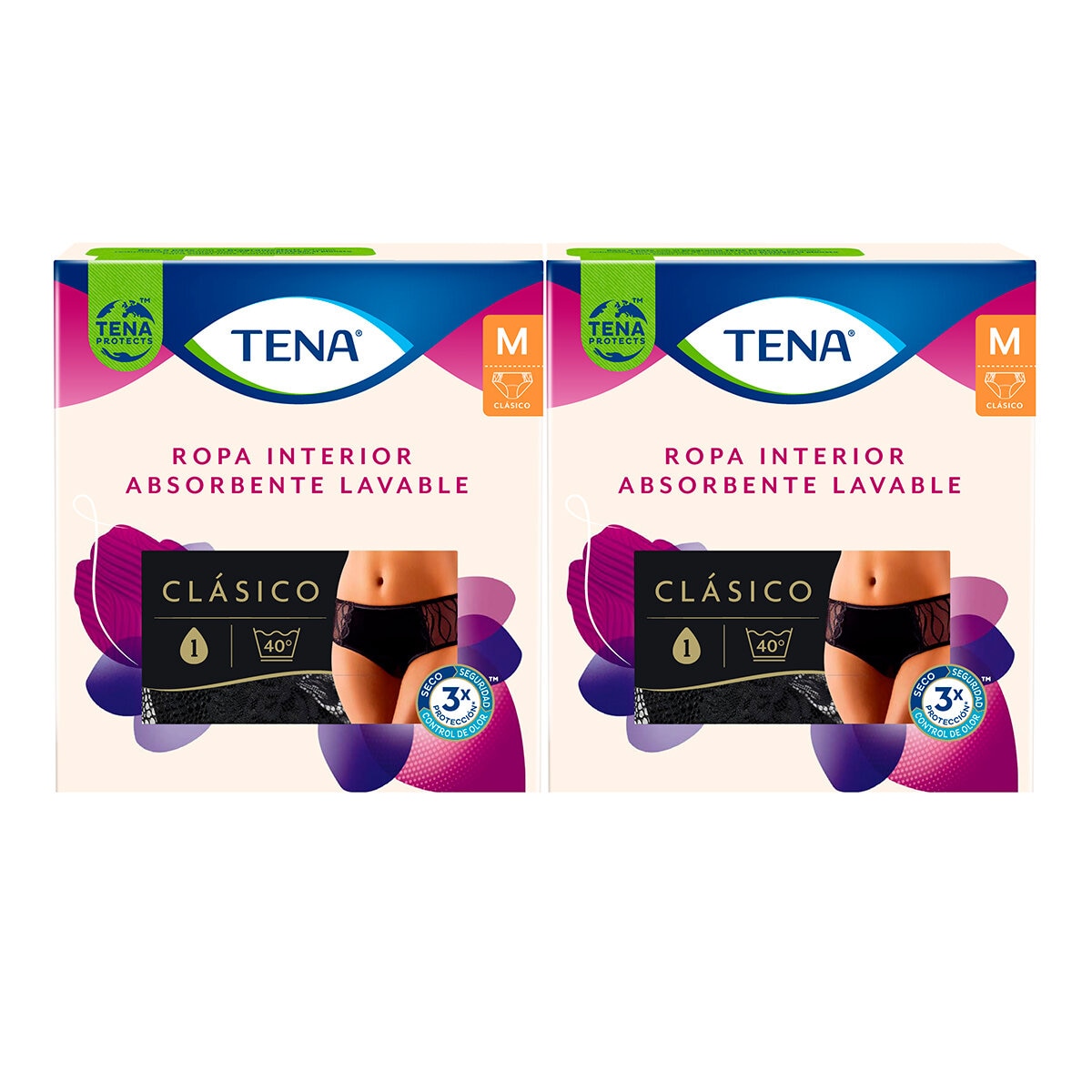 Tena Ropa Interior Reusable Corte Clásico Mediano 2 pzas