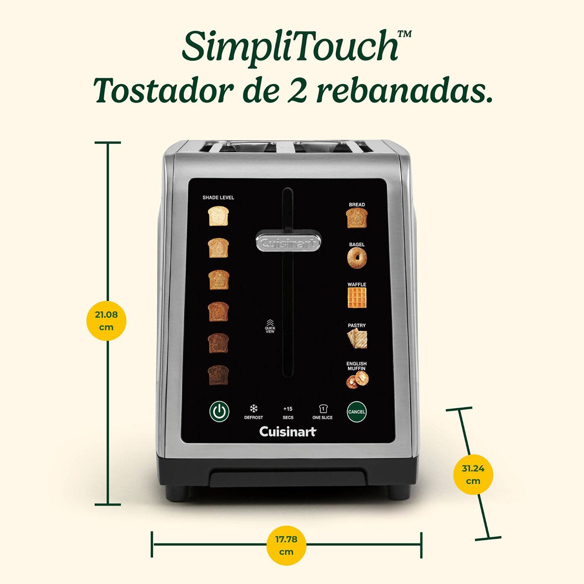 Cuisinart, Tostador Digital 2 Rebanadas SimplyTouch Cuisinart, Tostador Digital 2 Rebanadas SimplyTouch
