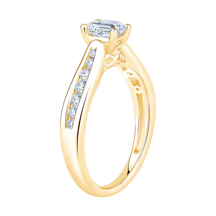 Anillo de Compromiso, 0.75ctw Diamantes, Oro Amarillo de 14K