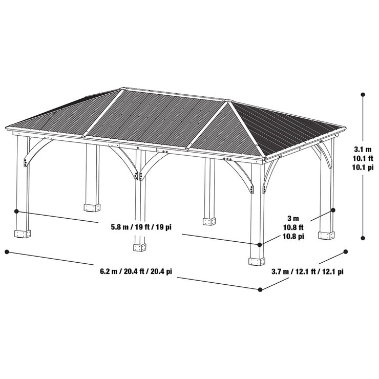 Yardistry, Gazebo de 3.65 m x 6.09 m