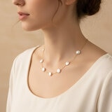 Mayfer, Collar en Aleación de Metal, con Perlas Naturales para Dama