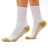 Copper Socks, Calcetines Cortos para Diabéticos, 3 Pares Color Blanco con Beige