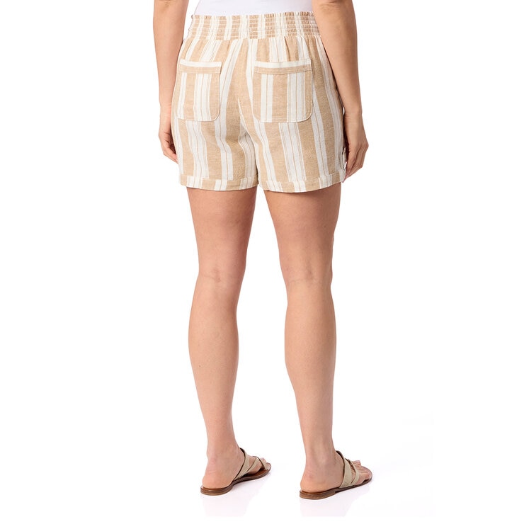 Briggs Shorts Tipo Lino para Dama Café Chica