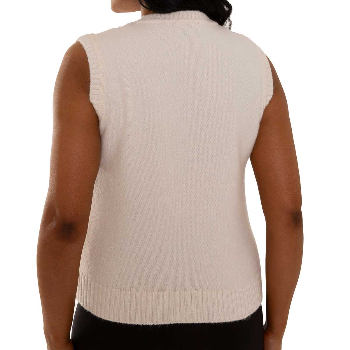 Mario Serrani Italy Chaleco de punto para Dama Blanco Chica