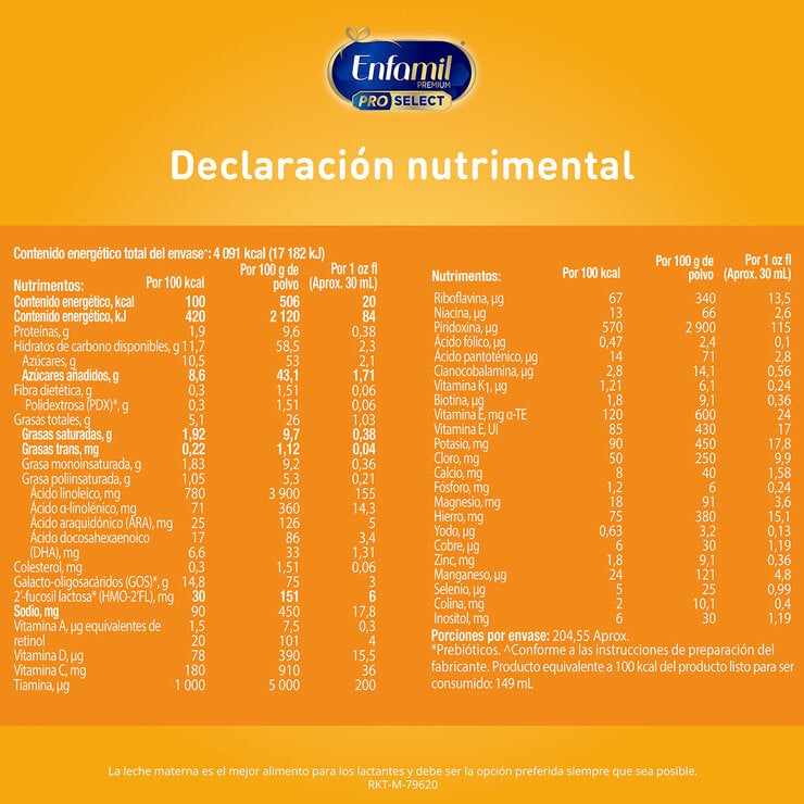 Enfamil Pro Select Etapa 1 Fórmula Infantil 0 a 12 Meses, 2 latas 900 g c/u Enfamil Pro Select Etapa 1 Fórmula Infantil 0 a 12 Meses, 2 latas 900 g c/u