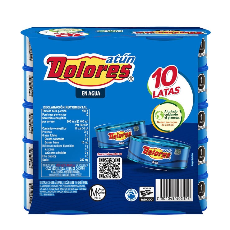 Dolores Atún en Agua 10 pzas de 140 g