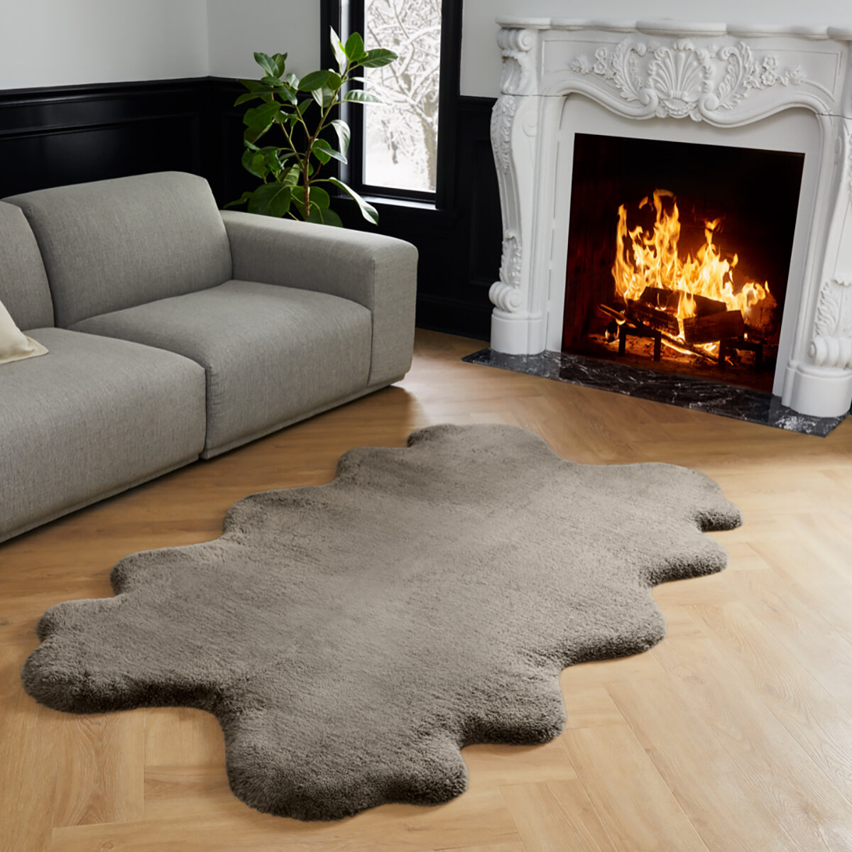 Mon Chateau Luxury Collection Tapete de Pelo Sintético 180cm x 110cm, Café