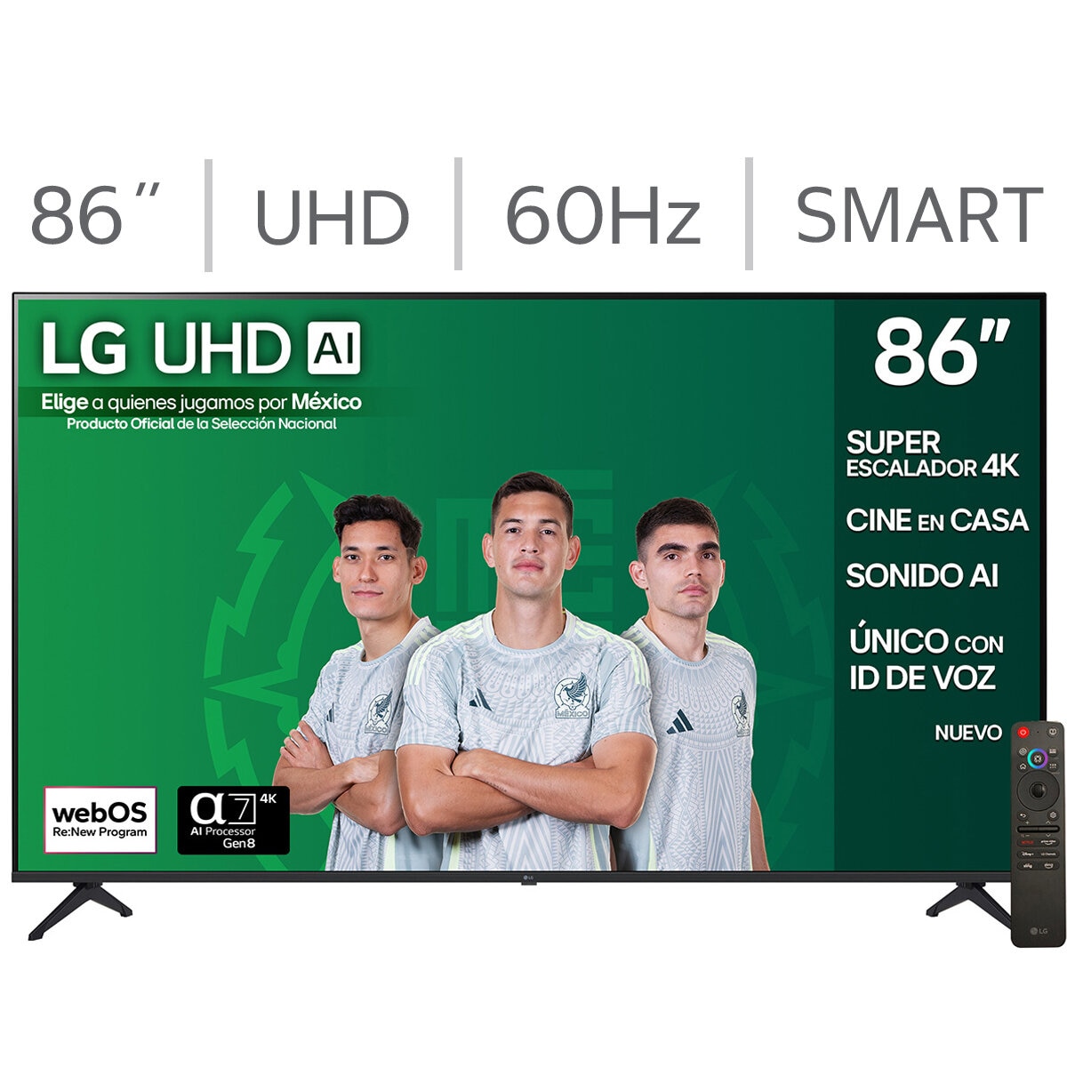 LG Pantalla 86" UHD 4K AI Smart TV