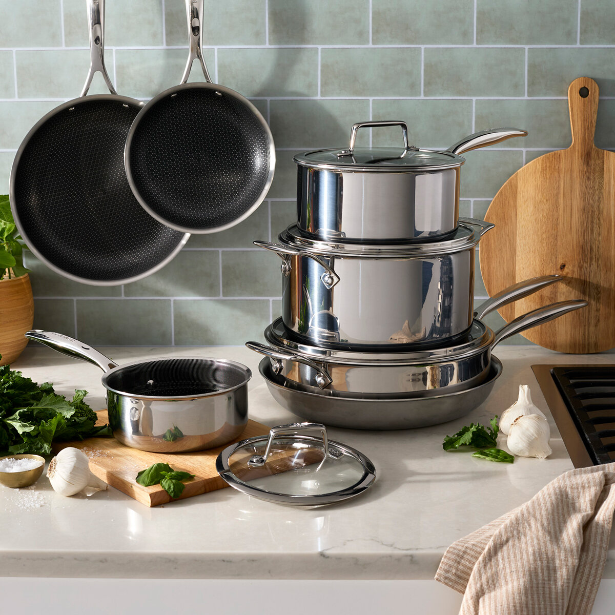 Henckels Batería de Acero Inoxidable de 11 piezas