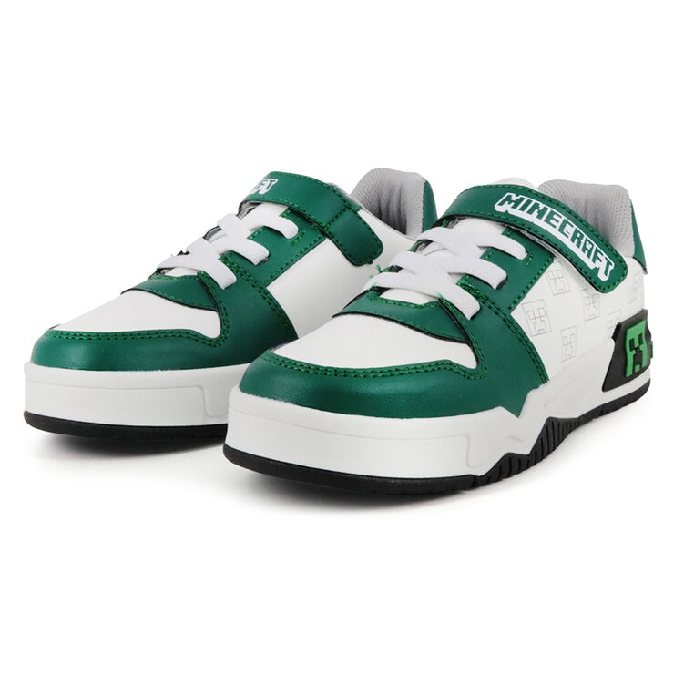 Minecraft, Tenis Color Verde/Blanco con Broche de Velcro para Niño, Varias Tallas