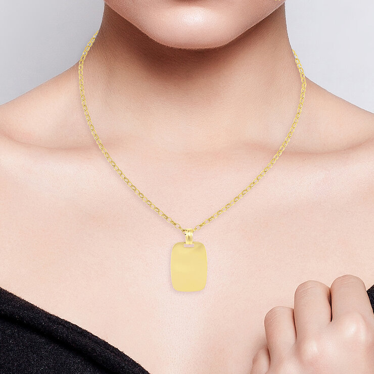 Dije Placa, Oro Amarillo 14K