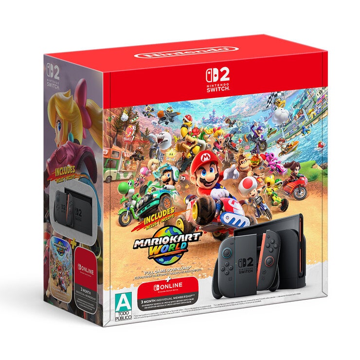 Nintendo Switch 2 Bundle: Mario Kart World + 3 Meses Nintendo Switch Online Nintendo Switch 2 Bundle: Mario Kart World + 3 Meses Nintendo Switch Online
