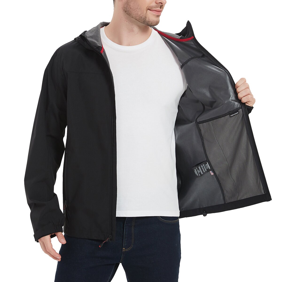 Hawke & Co Chamarra para Caballero Negro Grande