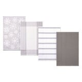 Caro Home, Toallas de Cocina, 8 Piezas, Gris y Blanco