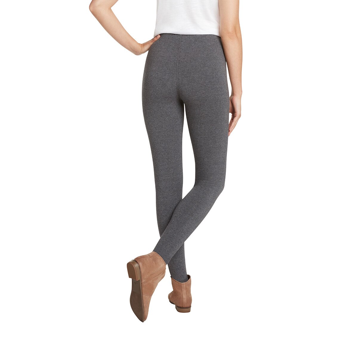 Max & Mia, Leggins de Felpa Cepillada para Dama, Carbón, Extra Grande